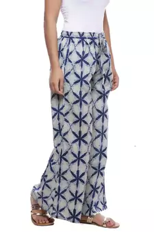 White Cotton Printed Palazzo