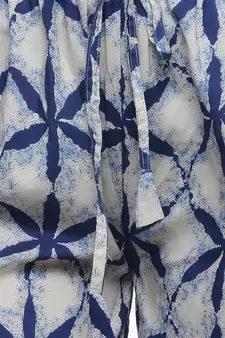 White Cotton Printed Palazzo