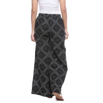Black Cotton Printed Palazzo 2