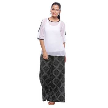 Black Cotton Printed Palazzo 3
