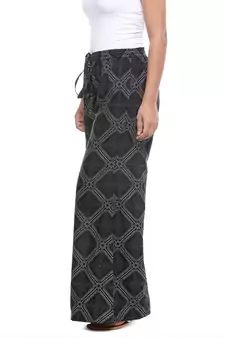 Black Cotton Printed Palazzo