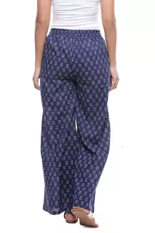 Blue Cotton Printed Palazzo