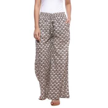 Cream Cotton Printed Palazzo 1