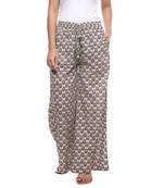 Cream Cotton Printed Palazzo