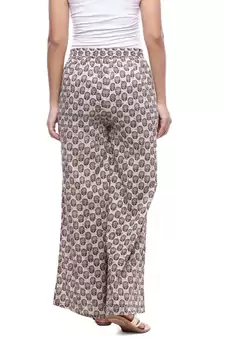 Cream Cotton Printed Palazzo