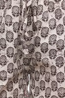 Cream Cotton Printed Palazzo