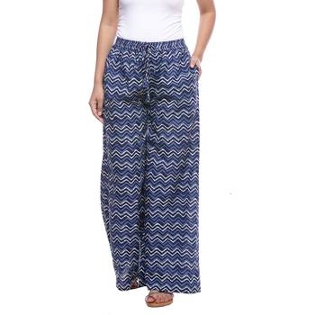 Blue Cotton Printed Palazzo 1