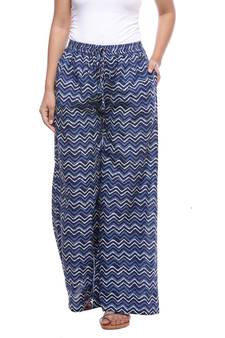 Blue Cotton Printed Palazzo