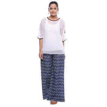 Blue Cotton Printed Palazzo 3