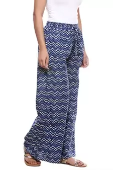 Blue Cotton Printed Palazzo