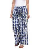 White Cotton Printed Palazzo