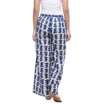 White Cotton Printed Palazzo 2
