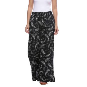 Black Cotton Printed Palazzo 1