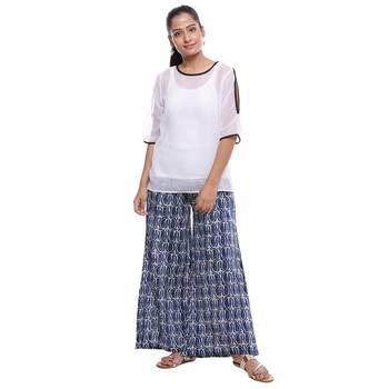 Blue Cotton Printed Palazzo 3