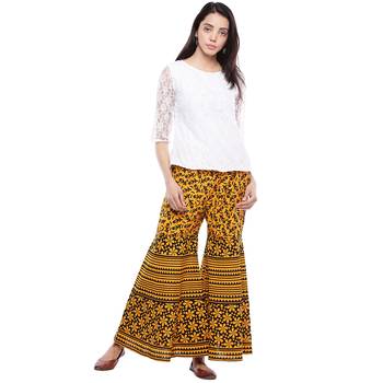 Yellow Cotton Printed Palazzo 3