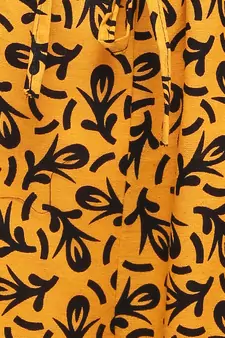 Yellow Cotton Printed Palazzo
