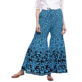 Blue Cotton Printed Palazzo 1