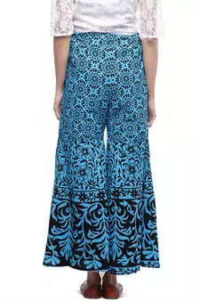 Blue Cotton Printed Palazzo