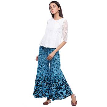 Blue Cotton Printed Palazzo 3