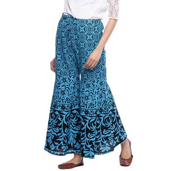 Blue Cotton Printed Palazzo 4