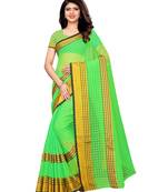 Green Woven Chanderi Saree With Blouse