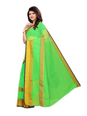 Green Woven Chanderi Saree With Blouse 2