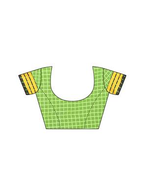 Green Woven Chanderi Saree With Blouse 5