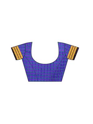 Purple woven chanderi saree with blouse 5
