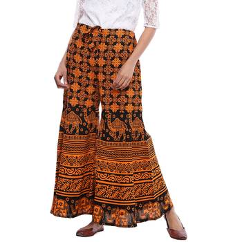 Orange Cotton Printed Palazzo 1