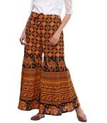 Orange Cotton Printed Palazzo