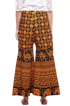 Orange Cotton Printed Palazzo