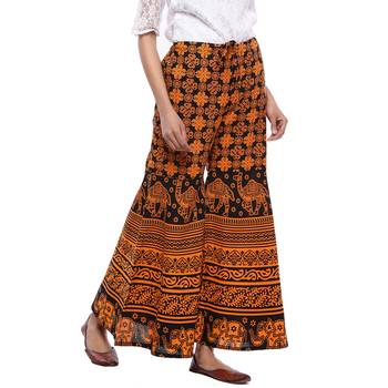Orange Cotton Printed Palazzo 4
