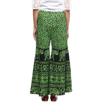 Green Cotton Printed Palazzo 2