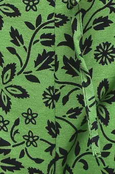 Green Cotton Printed Palazzo