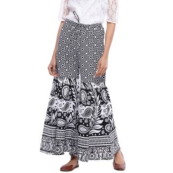 White Cotton Printed Palazzo 1