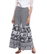 White Cotton Printed Palazzo