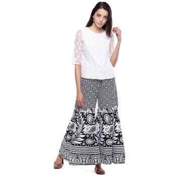 White Cotton Printed Palazzo 3