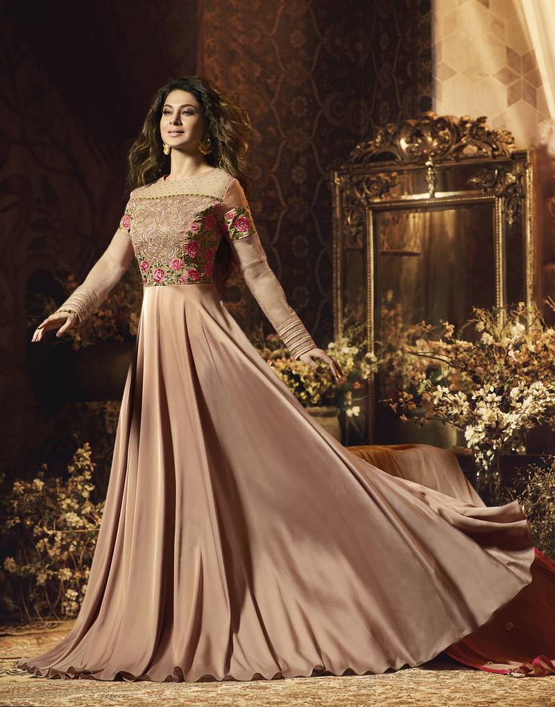 onion-pink embroidered silk_blend semi_stitched salwar with dupatta