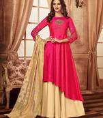 Pink resham embroidery taffeta salwar