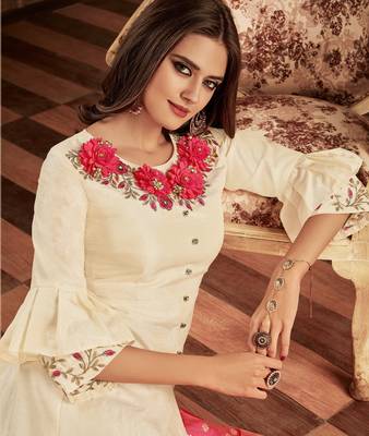 White resham embroidery taffeta salwar 2