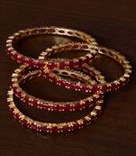 Ruby Embellished Two Pairs of Designer Bangles