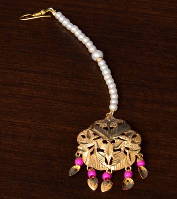Traditional Punjabi Bollywood Styles Leafy Danglers cum Tikka 217MT231 2