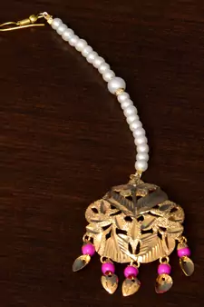 Traditional Punjabi Bollywood Styles Leafy Danglers cum Tikka 217MT231