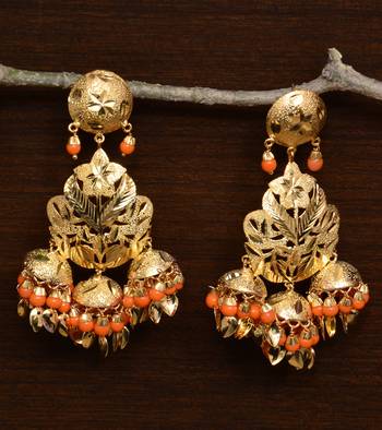 Traditional Punjabi Bollywood Styles Leafy Danglers cum Tikka 217MT232 1