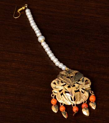 Traditional Punjabi Bollywood Styles Leafy Danglers cum Tikka 217MT232 2