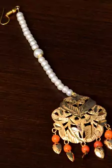 Traditional Punjabi Bollywood Styles Leafy Danglers cum Tikka 217MT232