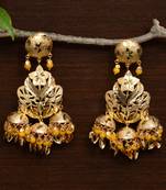Traditional Punjabi Bollywood Styles Leafy Danglers cum Tikka 217MT233