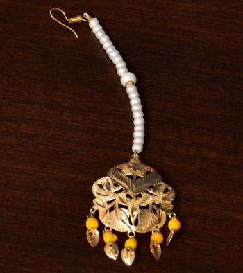 Traditional Punjabi Bollywood Styles Leafy Danglers cum Tikka 217MT233 2