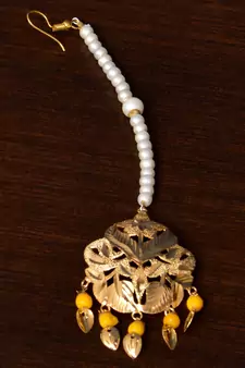Traditional Punjabi Bollywood Styles Leafy Danglers cum Tikka 217MT233