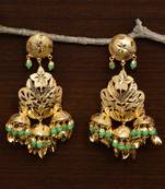 Traditional Punjabi Bollywood Styles Leafy Danglers cum Tikka 217MT234